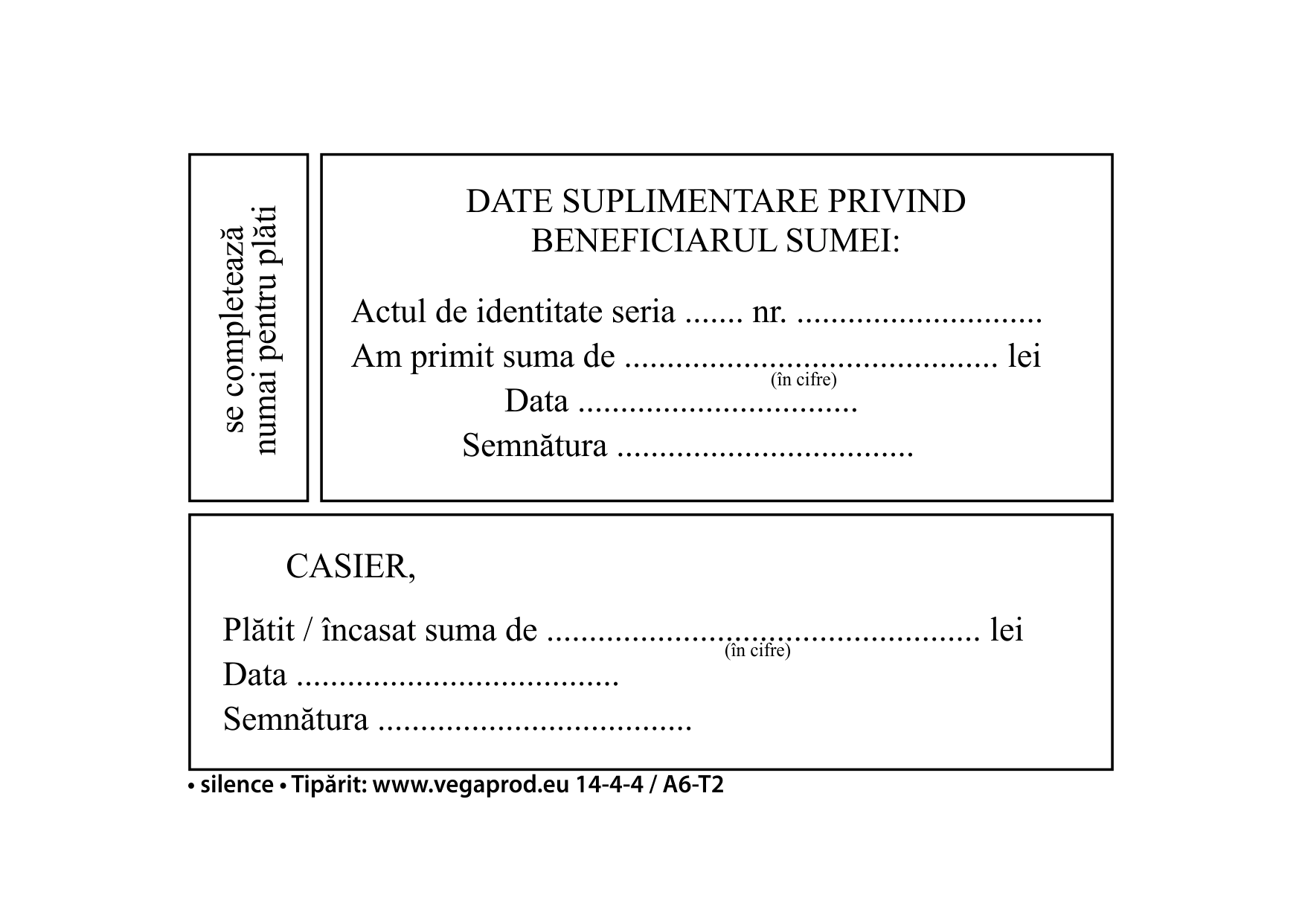 dispozitie catre casierie