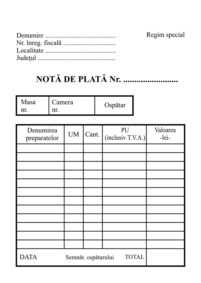 nota plata bar