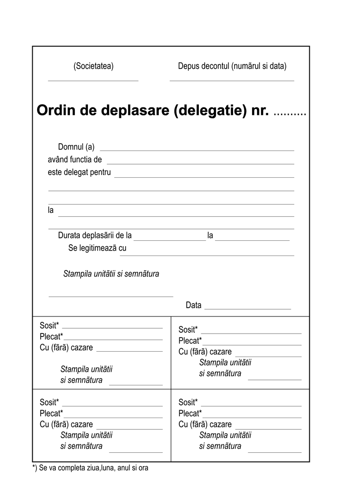 ordin deplasare a5
