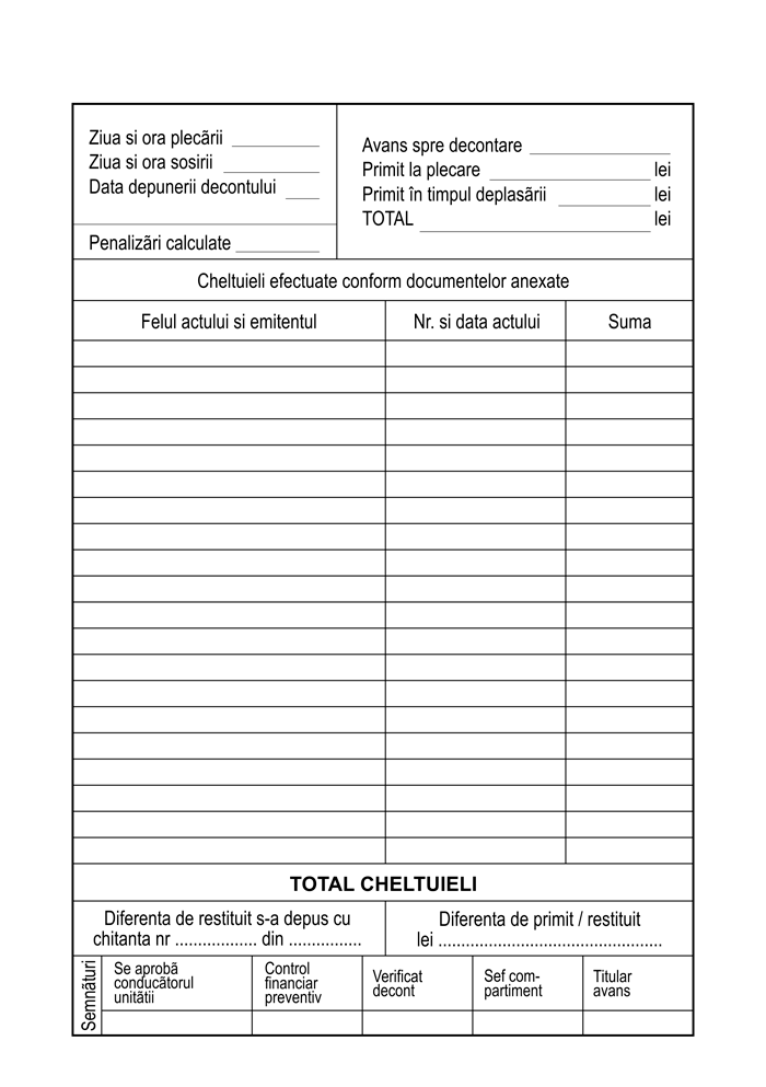 ordin deplasare a5